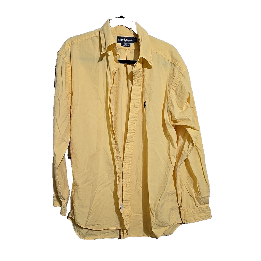 Ralph Lauren Yellow Blake Long Sleeve Work Button Down Shirt Men's‎ Size Large